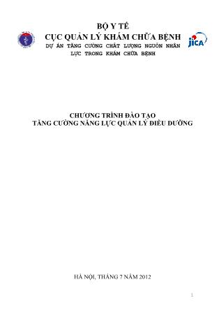 Chương trình đào tạo Tăng cường năng lực quản lý điều dưỡng