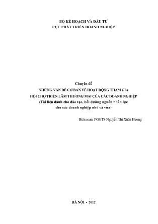 Chuyên đề Những vấn đề cơ bản về hoạt động tham gia hội chợ triển lãm thương mại của các doanh nghiệp