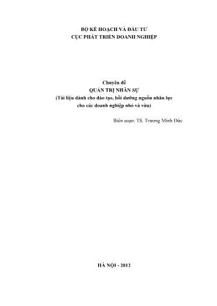 Chuyên đề Quản trị nhân sự - Trương Minh Đức