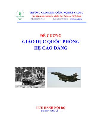 Đề cương Giáo dục quốc phòng hệ Cao đẳng