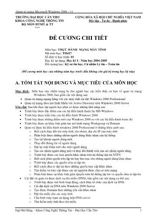Đề cương môn Thực hành Mạng máy tính