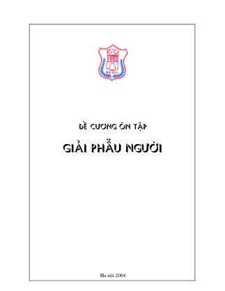 Đề cương ôn tập Giải phẫu người