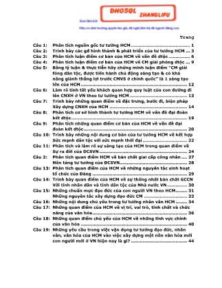 Đề cương ôn tập Tư tưởng Hồ Chí Minh - Quách Tuấn Anh