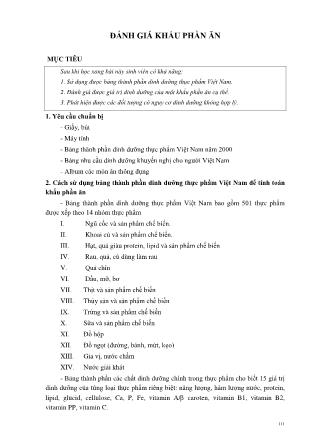 Dinh dưỡng và an toàn thực phẩm (Phần 2)