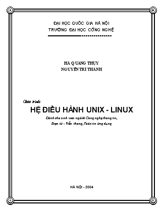 Giáo trình Hệ điều hành Unix - Linux