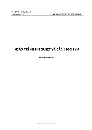 Giáo trình Internet và cách dịch vụ