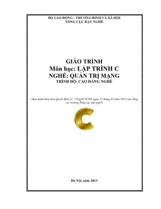 Giáo trình Lập trình C - Nghề: Quản trị mạng (Phần 1)