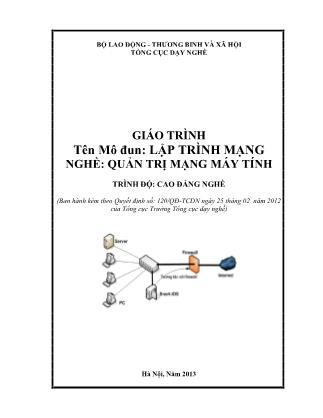 Giáo trình mô đun Lập trình mạng - Nghề: Quản trị mạng máy tính (Phần 1)