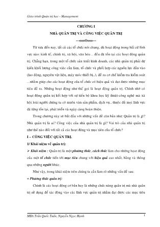 Giáo trình Quản trị học - Trần Quốc Tuấn
