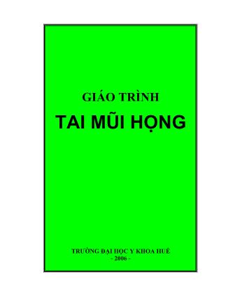 Giáo trình Tai mũi họng