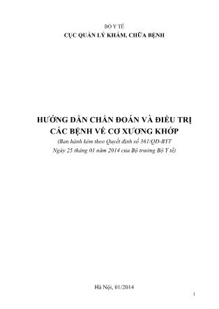 Hướng dẫn chẩn đoán và điều trị các bệnh về cơ xương khớp (Phần 1)
