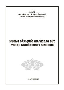 Hướng dẫn quốc gia về đạo đức trong nghiên cứu y sinh học (Phần 1)