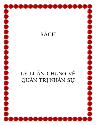 Lý luận chung về quản trị nhân sự