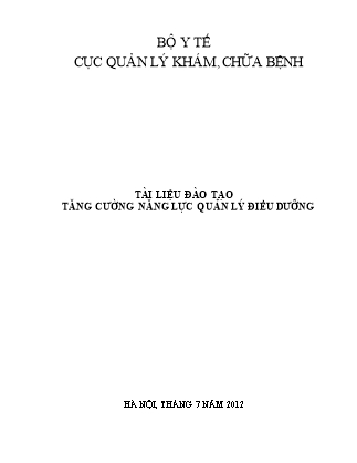 Tăng cường năng lực quản lý điều dưỡng - Bùi Quốc Vương