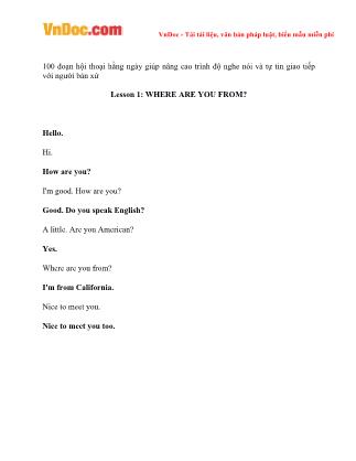 100 Đoạn hội thoại hằng ngày giúp nâng cao trình độ nghe nói và tự tin giao tiếp với người bản xứ