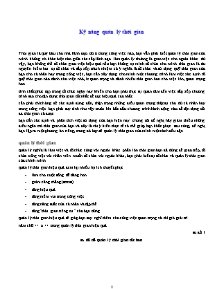 315 Kỹ năng quản lý thời gian