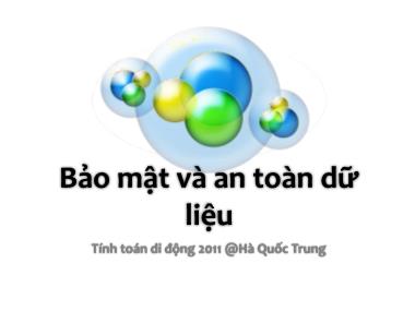 Bài giảng Bảo mật và an toàn dữ liệu - Hà Quốc Trung
