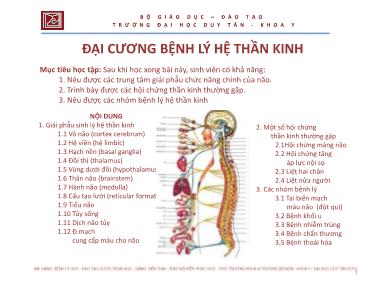 Bài giảng Bệnh lý học - Chương 9: Đại cương bệnh lý hệ thần kinh - Nguyễn Phúc Học