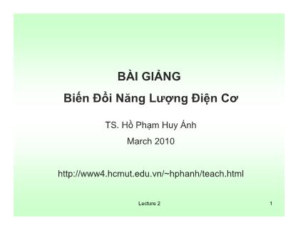 Bài giảng Biến đổi năng lượng - Chương 2 - Hồ Phạm Huy Ánh
