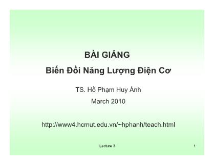 Bài giảng Biến đổi năng lượng - Chương 3 - Hồ Phạm Huy Ánh