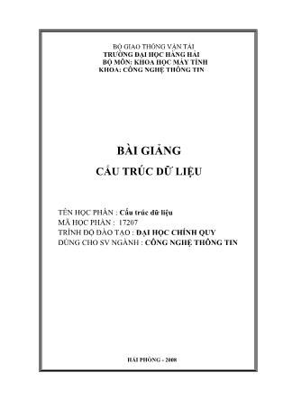 Bài giảng Cấu trúc dữ liệu (Bản đẹp)