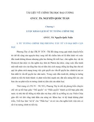 Bài giảng Chính trị học đại cương - Chương 1: Lược khảo lịch sử tư tưởng chính trị - Nguyễn Quốc Tuấn