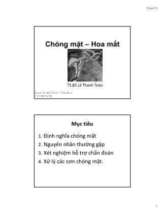 Bài giảng Chóng mặt - Hoa mắt - Lê Thanh Toàn
