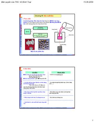 Bài giảng Cơ khí đại cương - Chương 6: Sản xuất đúc - Vũ Đình Toại