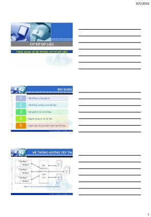 Bài giảng Cơ sở dữ liệu - Chương 1: Tổng quan về hệ thống cơ sở dữ liệu