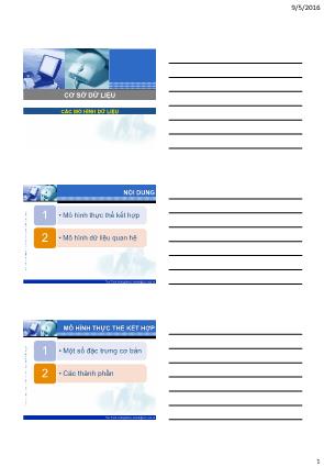 Bài giảng Cơ sở dữ liệu - Chương 2: Các mô hình dữ liệu