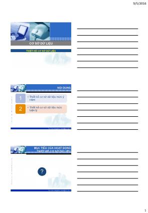 Bài giảng Cơ sở dữ liệu - Chương 3: Thiết kế cơ sở dữ liệu