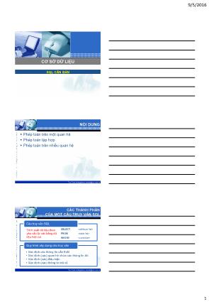 Bài giảng Cơ sở dữ liệu - Chương 5: SQL căn bản
