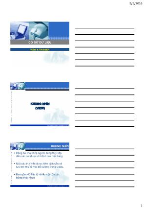 Bài giảng Cơ sở dữ liệu - Chương 8: View & Trigger