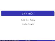 Bài giảng Đại số tuyến tính - Chương 2: Định thức - Lê Xuân Trường