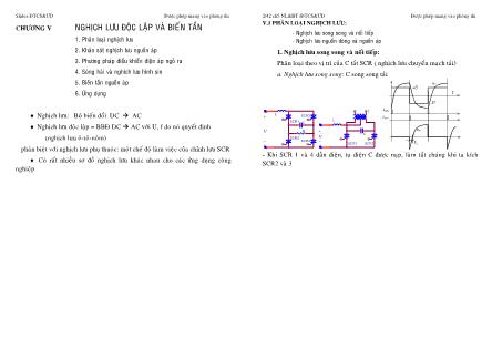 Bài giảng Điện tử công suất và ứng dụng - Chương V: Nghịch lưu độc lập và biến tần