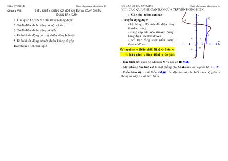 Bài giảng Điện tử công suất và ứng dụng - Chương VII: Điều khiển động cơ một chiều và xoay chiều dùng bán dẫn