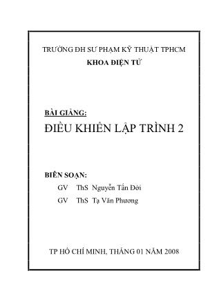 Bài giảng Điều khiển lập trình 2