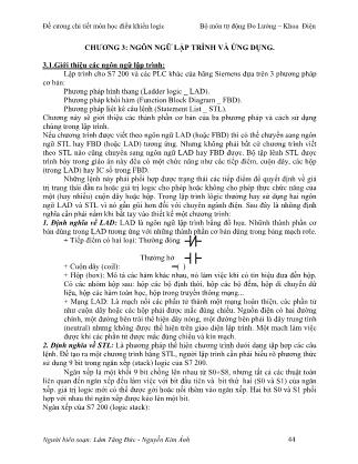 Bài giảng Điều khiển logic - Chương 3: Ngôn ngữ lập trình và ứng dụng