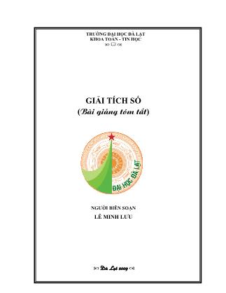 Bài giảng Giải tích số