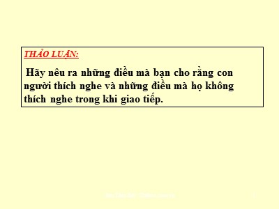 Bài giảng Giao tiếp kinh doanh - Chương 1: Khái quát chung về giao tiếp (Tiếp theo)