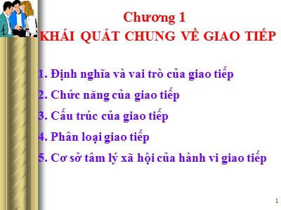 Bài giảng Giao tiếp kinh doanh - Chương 1: Khái quát chung về giao tiếp