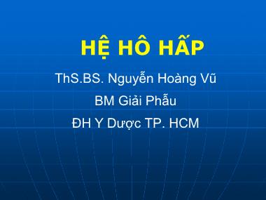 Bài giảng Hệ hô hấp - Nguyễn Hoàng Vũ