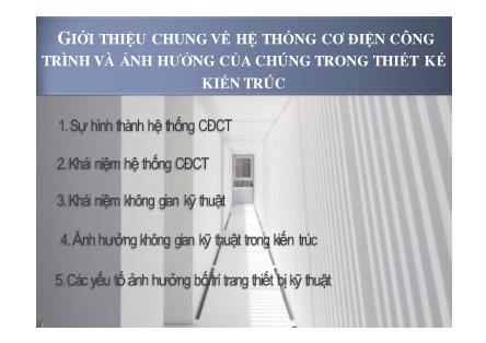 Bài giảng Hệ thống cơ điện