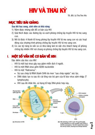 Bài giảng HIV và thai kỳ