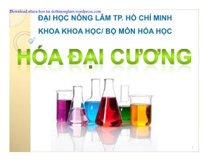 Bài giảng Hóa đại cương (Mới nhất)