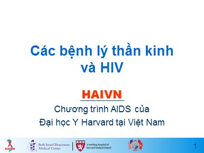 Bài giảng Học phần 2 - Bài 3: Các bệnh lý thần kinh và HIV