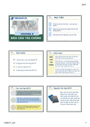 Bài giảng Kế toán hành chính sự nghiệp - Chương 8: Báo cáo tài chính