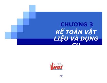 Bài giảng Kế toán nhà nước - Chương 3: Kế toán vật liệu và dụng cụ