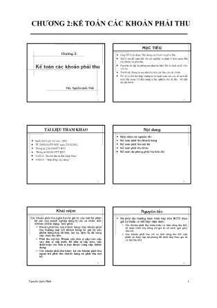 Bài giảng Kế toán tài chính doanh nghiệp - Chương 2: Kế toán các khoản phải thu - Nguyễn Quốc Nhất