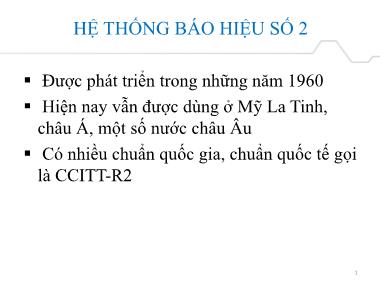 Bài giảng Kĩ thuật viễn thông - Chương 2: Báo hiệu đường dây
